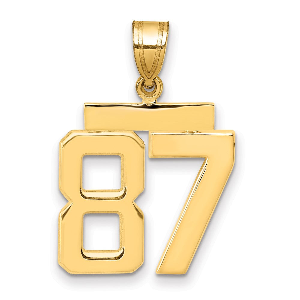 14k Medium Polished Number 87 Charm - 2
