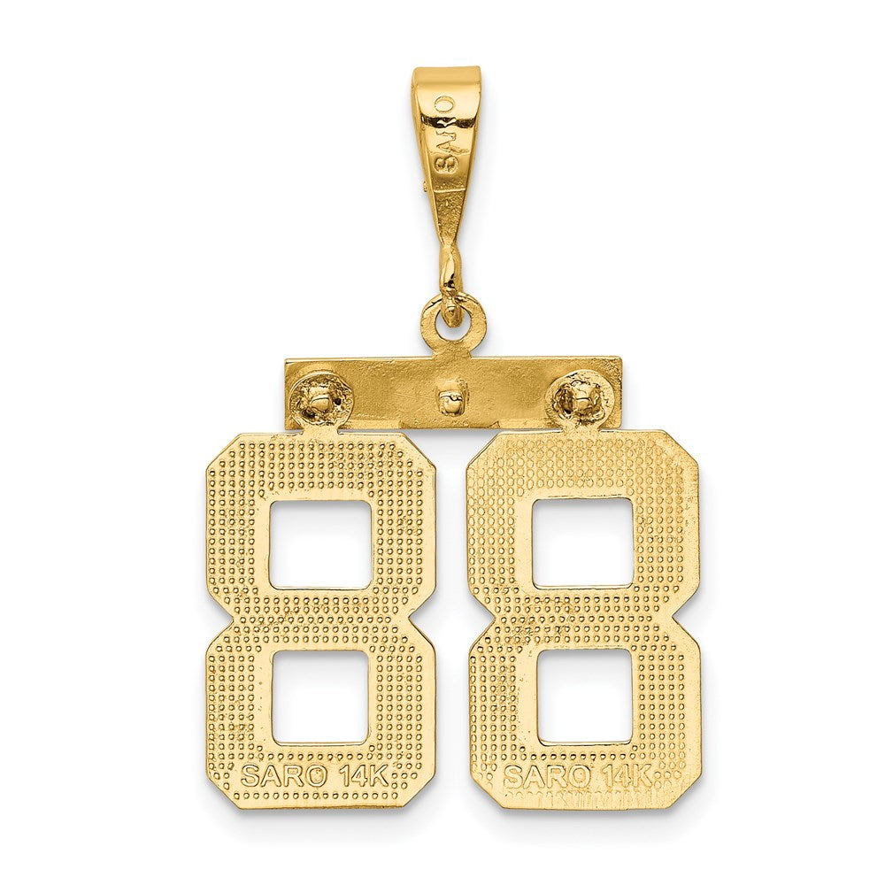 14k Medium Polished Number 88 Charm