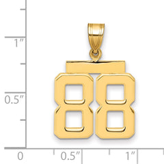 14k Medium Polished Number 88 Charm