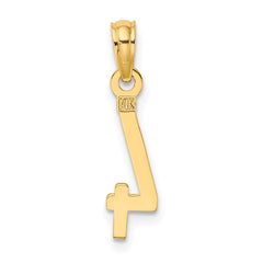 14k Polished Number 4 Pendant - 2