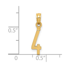 14k Polished Number 4 Pendant - 2