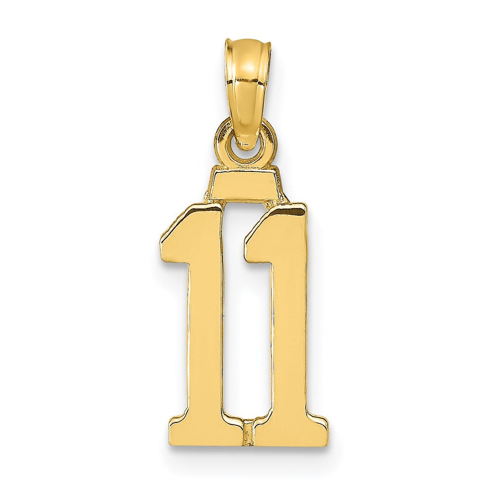 14k Polished Number 11 Pendant - 2