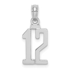 14kw Polished Number 12 Pendant - 2