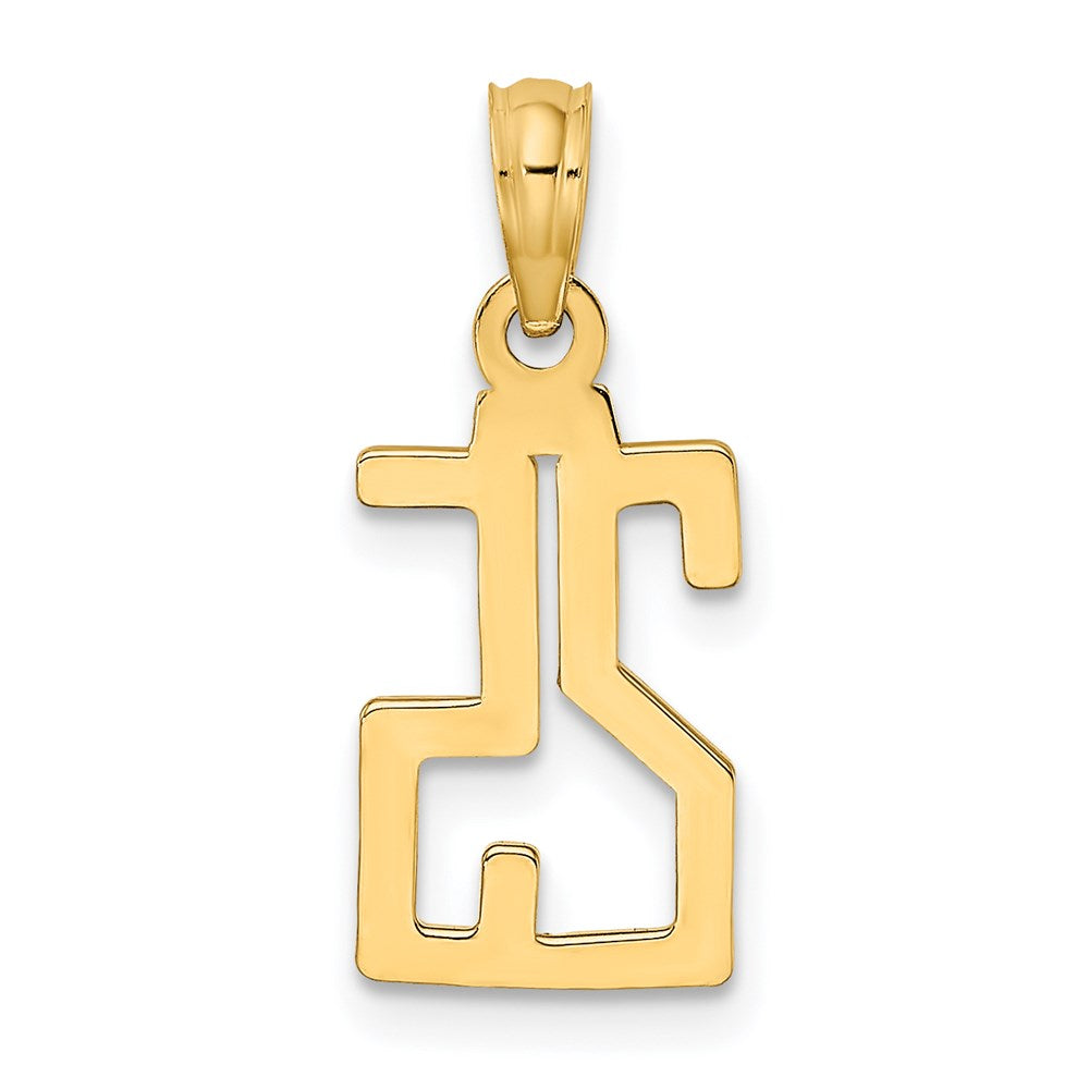 14k Polished Number 25 Pendant