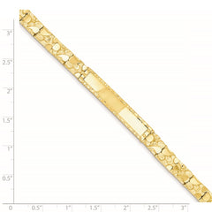 14k Polished Solid 7mm Nugget 37x7mm Plate 8 inch ID Bracelet
