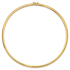 14k Polished 4mm Standard Weight 16 inch Domed Omega Necklace