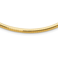 14k Polished 4mm Standard Weight 16 inch Domed Omega Necklace