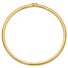 14k Polished 6mm Standard Weight 16 inch Domed Omega Necklace