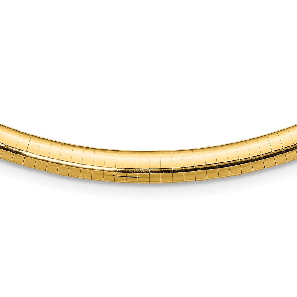 14k Polished 6mm Lightweight 18 inch Domed Omega Necklace