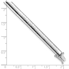 14k White Gold Polished 6mm 7 inch Domed Omega Bracelet