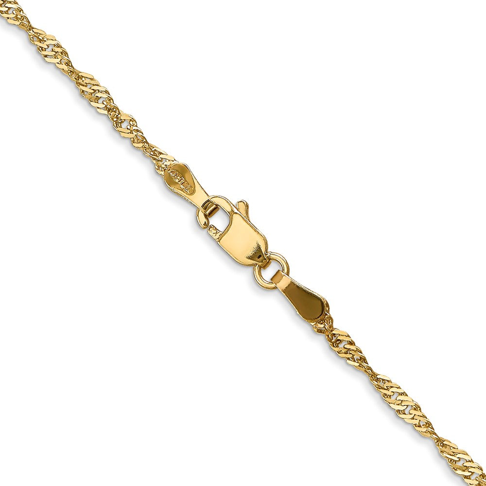 14K 22 inch 1.70mm Singapore with Lobster Clasp Chain