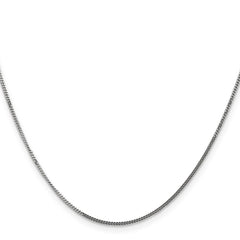14K White Gold 18 inch 1.4mm Curb  with Spring Ring Clasp Pendant Chain