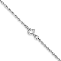 14K White Gold 18 inch .8mm Light Baby Rope with Spring Ring Clasp Chain