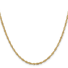 14K 30 inch 2mm Singapore with Lobster Clasp Chain