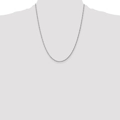 14K White Gold 22 inch 1.4mm Singapore with Spring Ring Clasp Chain