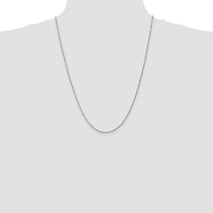14K White Gold 24 inch 1.4mm Singapore with Spring Ring Clasp Chain