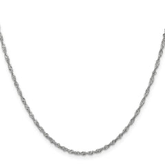14K White Gold 24 inch 1.7mm Singapore with Lobster Clasp Chain