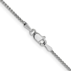 14K White Gold 24 inch 1.25mm Diamond-cut Spiga with Lobster Clasp Chain