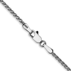 14K White Gold 26 inch 1.7mm Diamond-cut Spiga with Lobster Clasp Chain