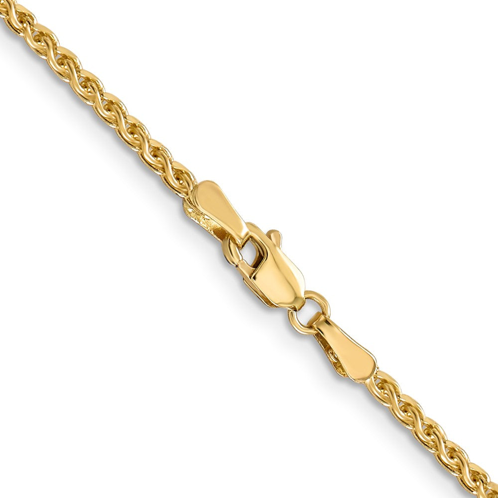 14K 26 inch 2.1mm Diamond-cut Spiga with Lobster Clasp Chain