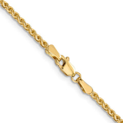 14K 26 inch 2.1mm Diamond-cut Spiga with Lobster Clasp Chain