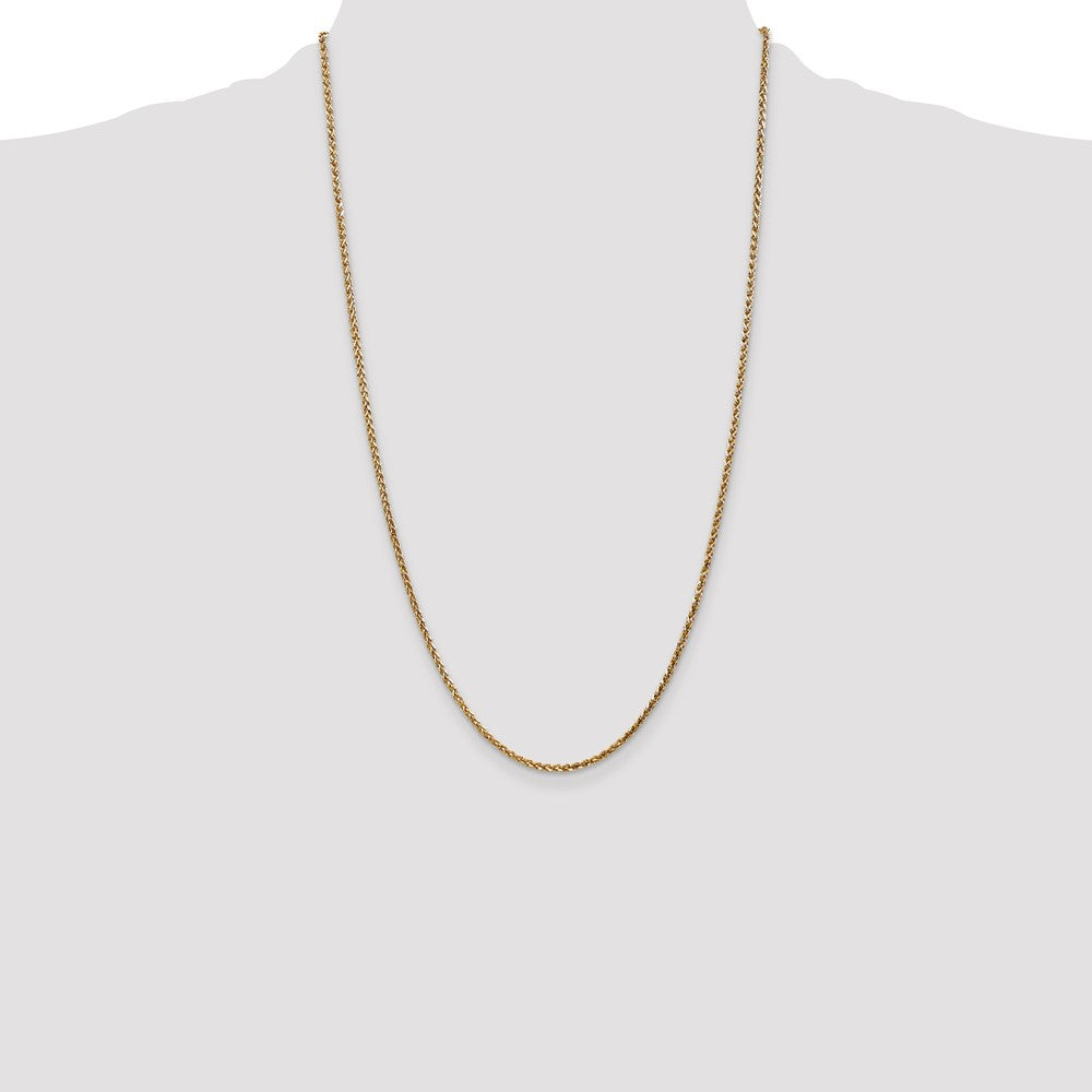 14K 26 inch 2.1mm Diamond-cut Spiga with Lobster Clasp Chain