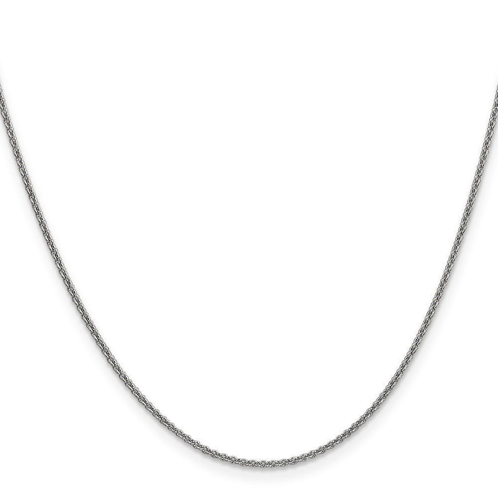 14K White Gold 14 inch 1.4mm Round Open Link Cable with Lobster Clasp Chain