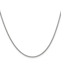14K White Gold 22 inch 1.4mm Round Open Link Cable with Lobster Clasp Chain