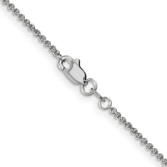 14K White Gold 14 inch 1.4mm Round Open Link Cable with Lobster Clasp Chain