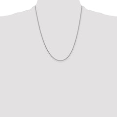 14K White Gold 22 inch 1.4mm Round Open Link Cable with Lobster Clasp Chain