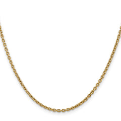 14K 22 inch 2.2mm Forzantine Cable with Lobster Clasp Chain