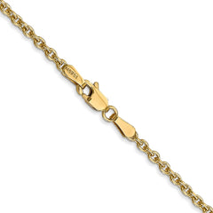 14K 16 inch 2.2mm Forzantine Cable with Lobster Clasp Chain