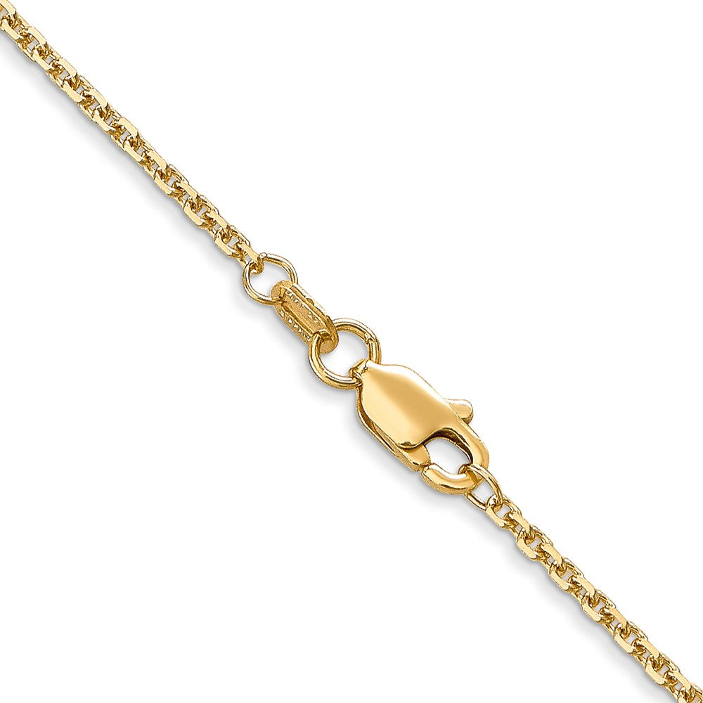 14K 30 inch 1.45mm Solid Diamond-cut Cable with Lobster Clasp Chain