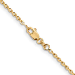 14K 16 inch 1.65mm Solid Diamond-cut Cable with Lobster Clasp Chain