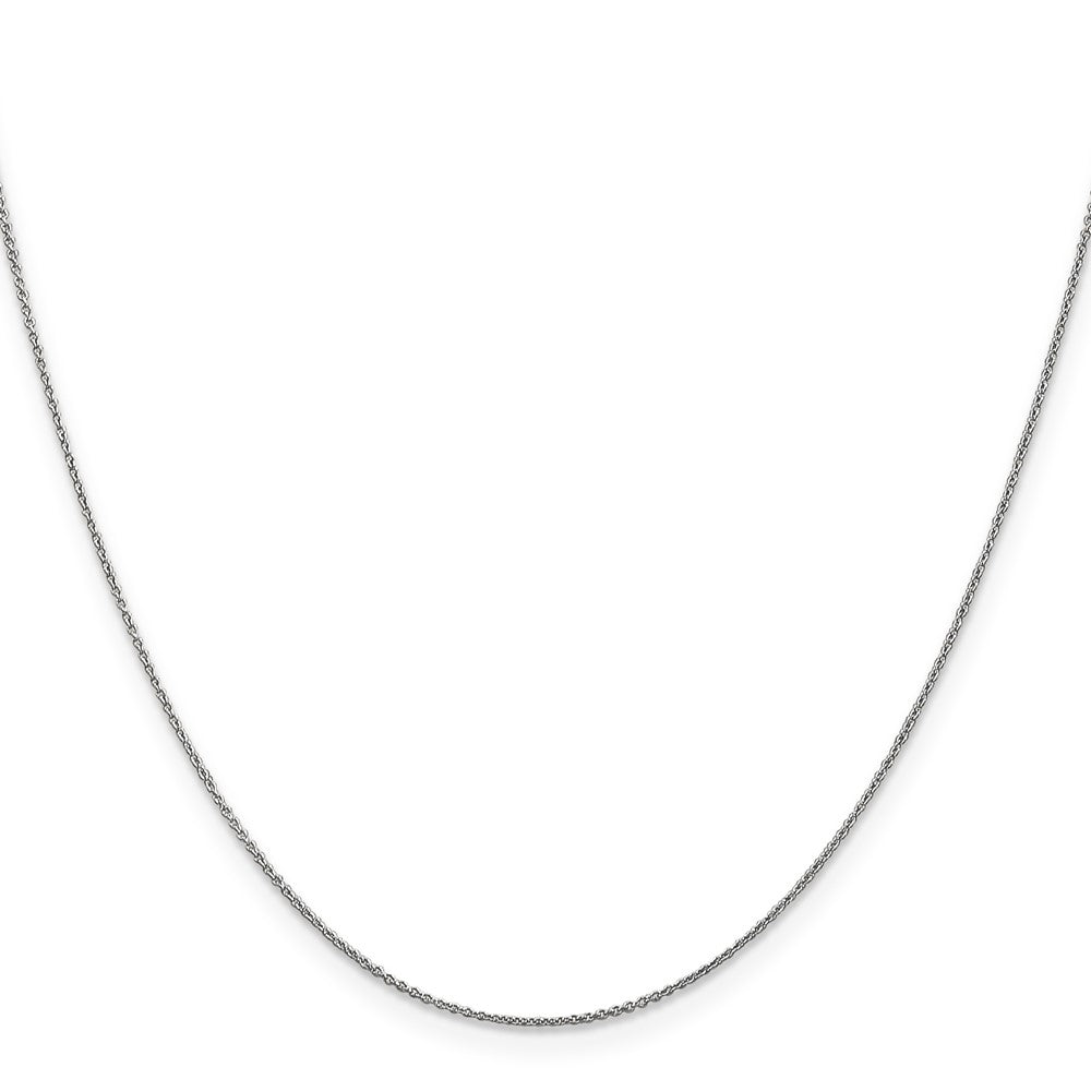 14K White Gold 20 inch .75mm Cable with Spring Ring Clasp Pendant Chain