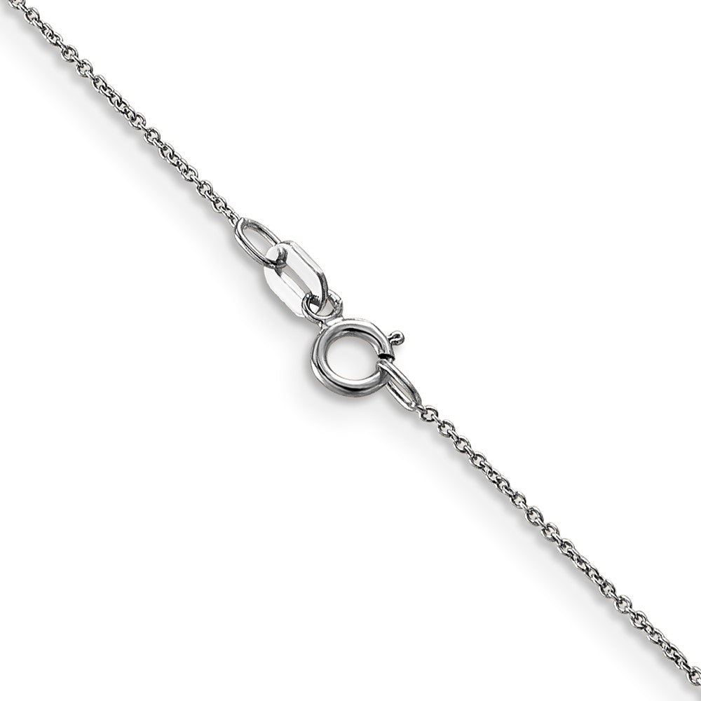 14K White Gold 20 inch .75mm Cable with Spring Ring Clasp Pendant Chain