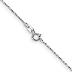 14k WG .75mm Round Open Link Cable Chain