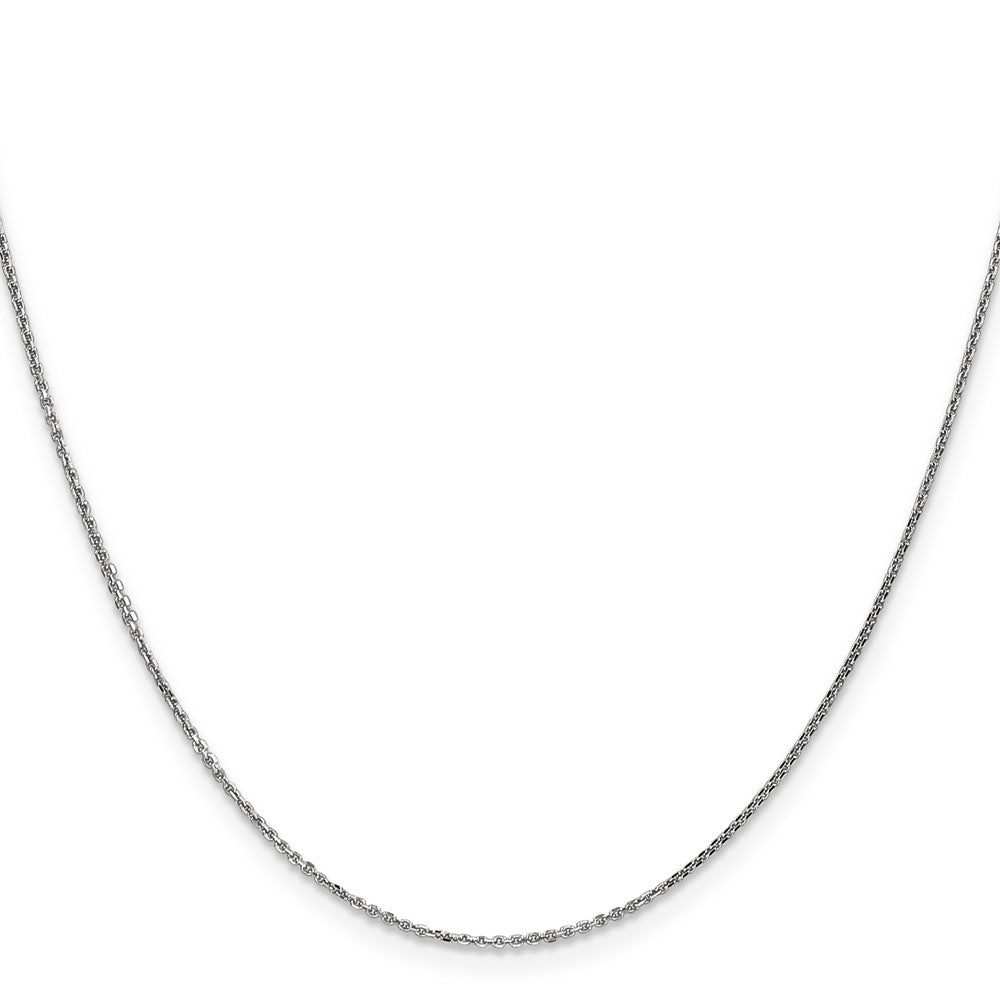 14K White Gold 20 inch .95mm Diamond-cut Cable with Lobster Clasp Chain