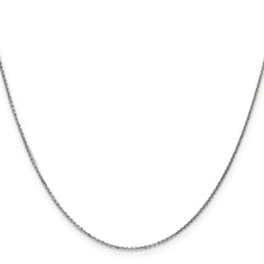 14K White Gold 18 inch .95mm Diamond-cut Cable with Lobster Clasp Chain