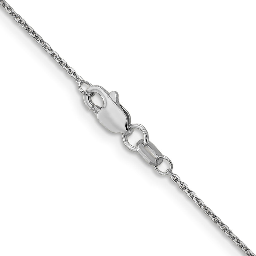 14K White Gold 18 inch .95mm Diamond-cut Cable with Lobster Clasp Chain