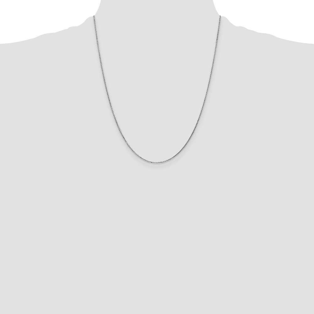 14K White Gold 22 inch .95mm Diamond-cut Cable with Lobster Clasp Chain