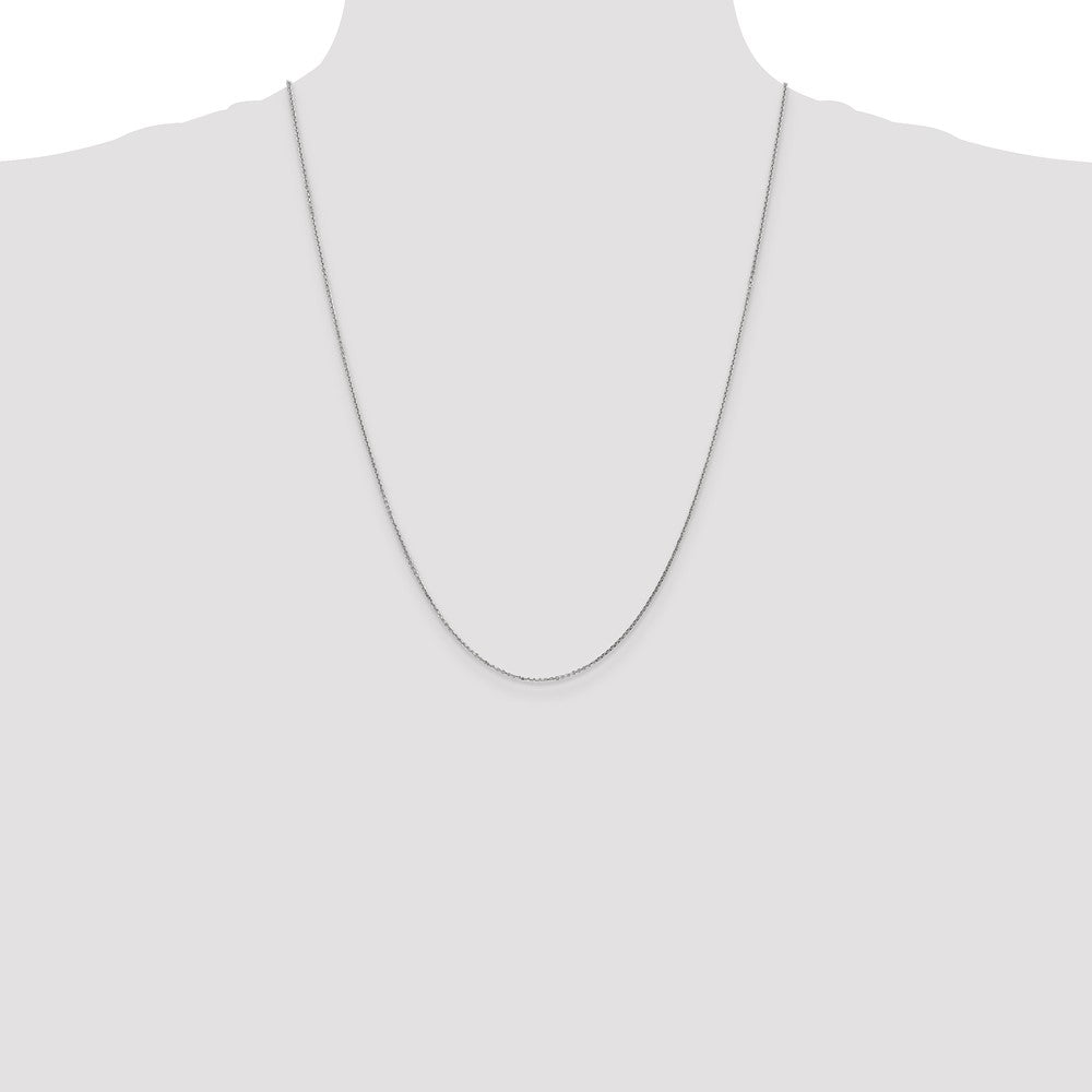 14K White Gold 24 inch .95mm Diamond-cut Cable with Lobster Clasp Chain