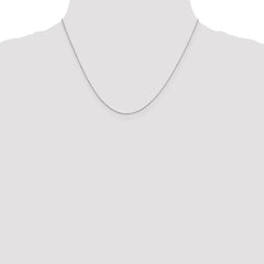 14K White Gold 18 inch .6mm Diamond-cut Round Open Link Cable with Spring Ring Clasp Chain
