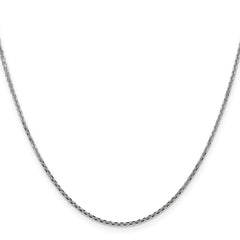 14K White Gold 30 inch 1.45mm Diamond-cut Cable with Lobster Clasp Chain