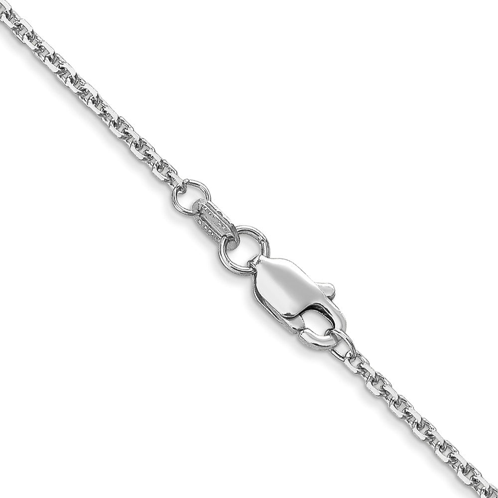 14K White Gold 30 inch 1.45mm Diamond-cut Cable with Lobster Clasp Chain