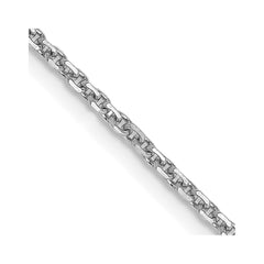 14K White Gold 30 inch 1.45mm Diamond-cut Cable with Lobster Clasp Chain