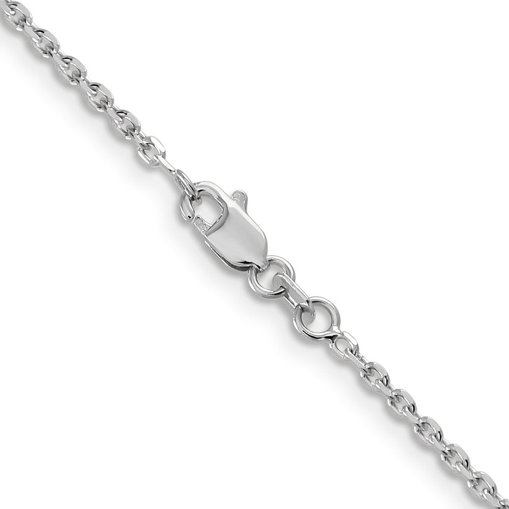 14K White Gold 16 inch 1.65mm Diamond-cut Cable with Lobster Clasp Chain