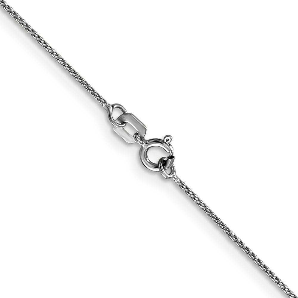 14K White Gold 30 inch .85mm Diamond-cut Spiga with Lobster Clasp Chain