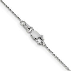 14K White Gold 24 inch .85mm Diamond-cut Spiga with Lobster Clasp Chain