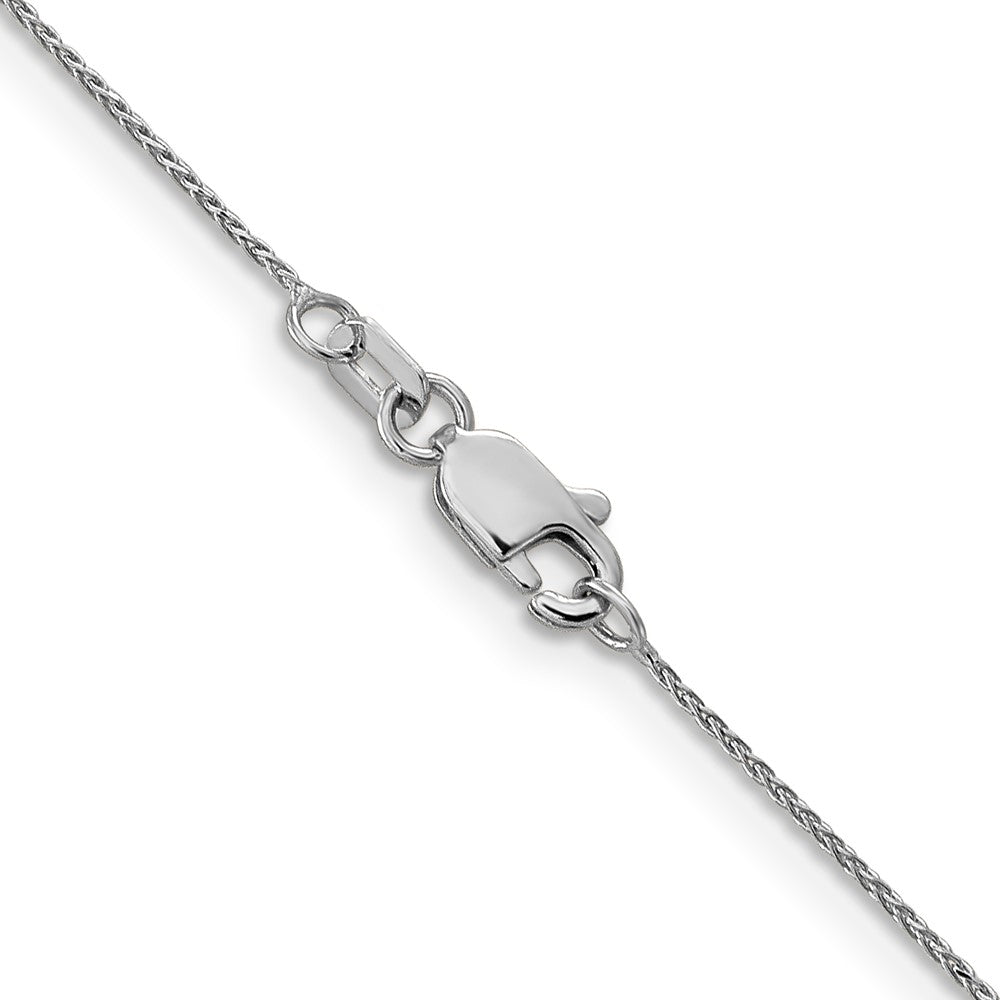 14K White Gold 22 inch .85mm Diamond-cut Spiga with Lobster Clasp Chain